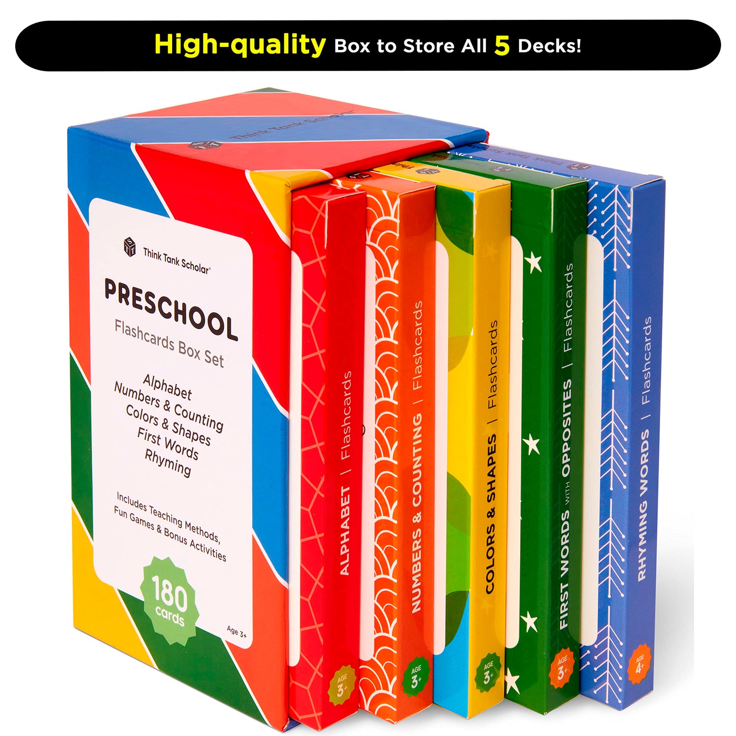 Think Tank Scholar: Award-Winning 5-Deck Jumbo Flash Cards for Preschool & Kindergarten