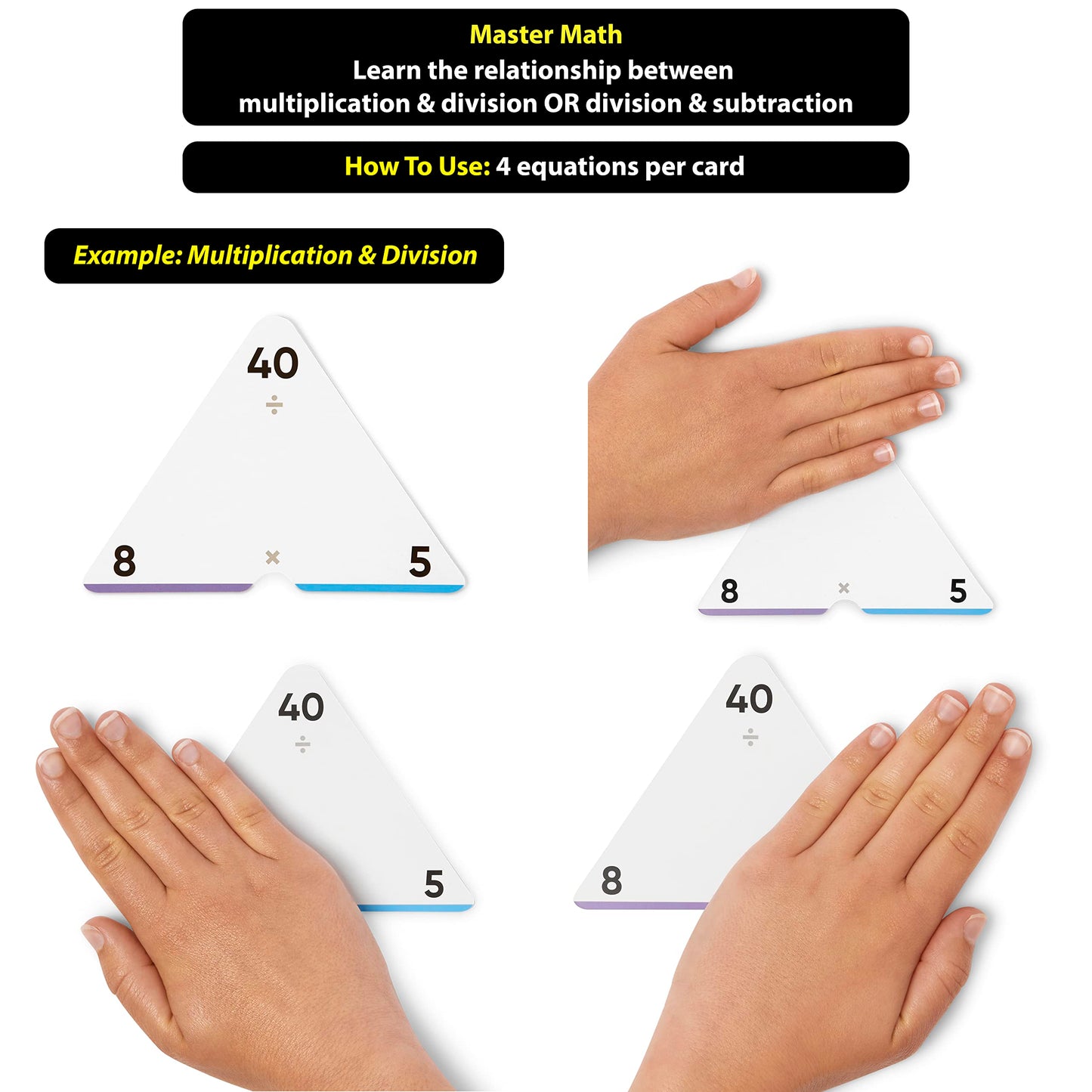 Think Tank Scholar Triangle Math Flash Cards – 752 Facts (Add, Subtract, Multiply & Divide) for Grades K–6