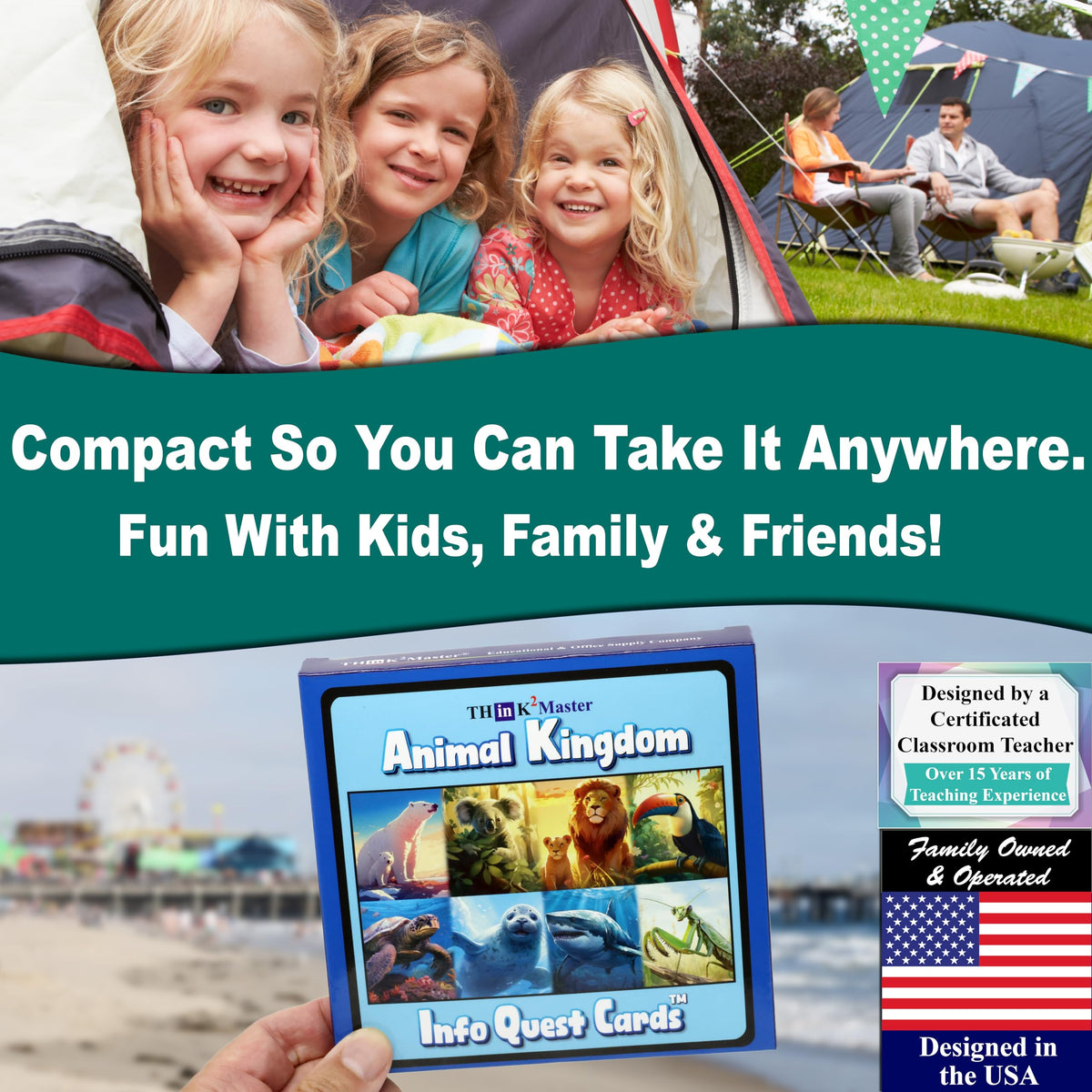 THINK2MASTER Animal Trading Card Game — Educational Fun for 2-12 Players