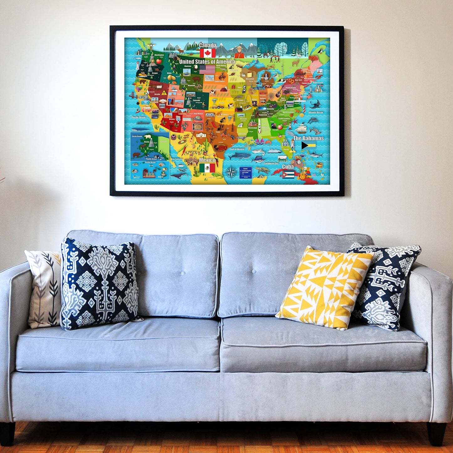 Think2Master Colorful USA Map Puzzle – 504-Piece Large Jigsaw (26.8 x 18.9 in)