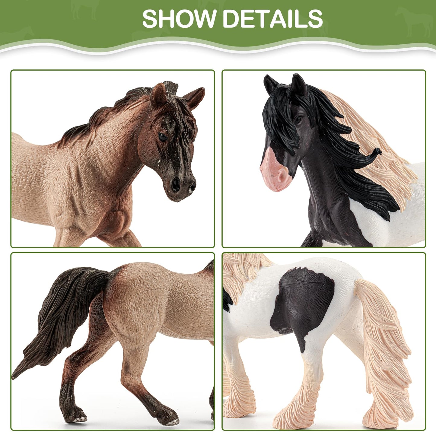 THINKBAY 35-Piece Horses Toys Set – Realistic Stable Playset for Kids