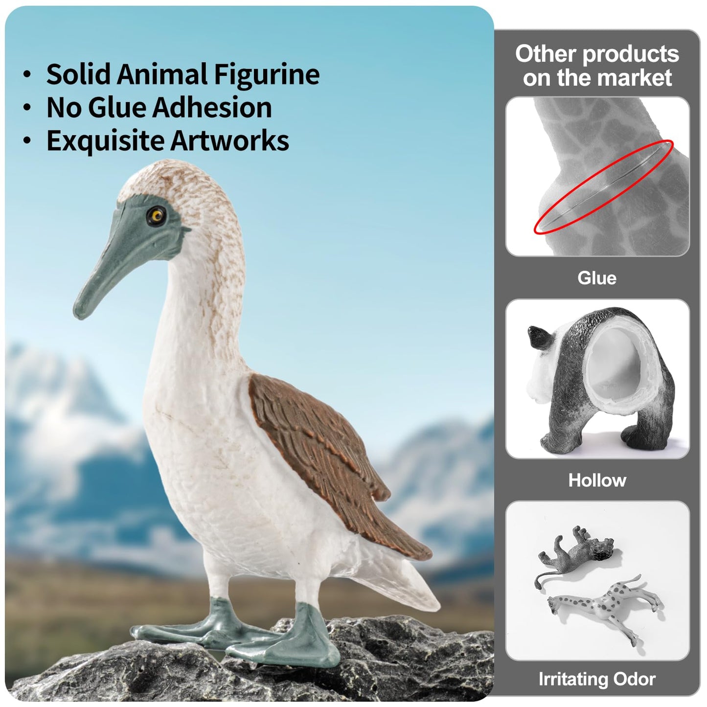 THINKBAY 8PCS Galapagos Island Animal Figurines Set | Realistic Ocean Toys