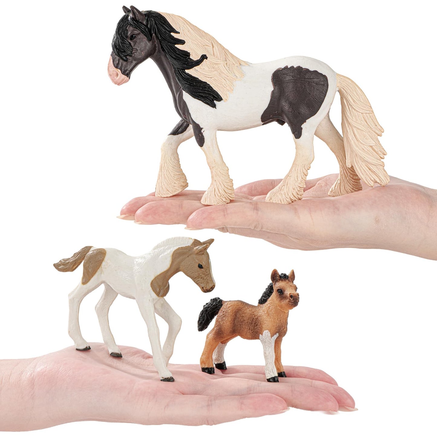 THINKBAY 35-Piece Horses Toys Set – Realistic Stable Playset for Kids