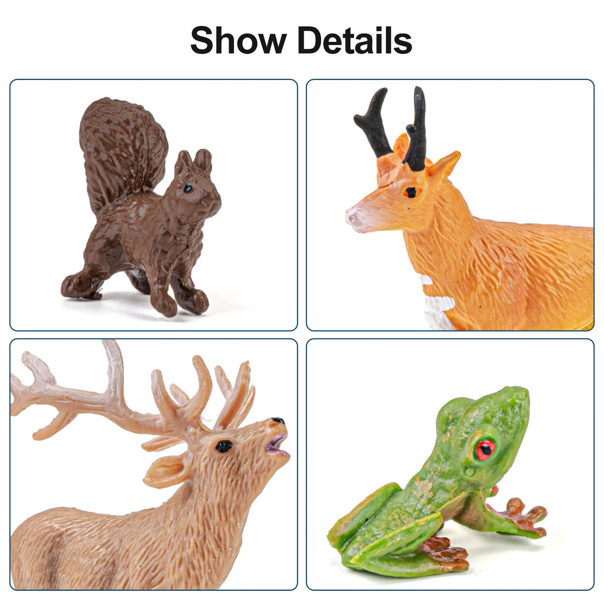 THINKBAY 16PCS Mini North American Woodland Animals Figurines – Realistic PVC Toys for Kids