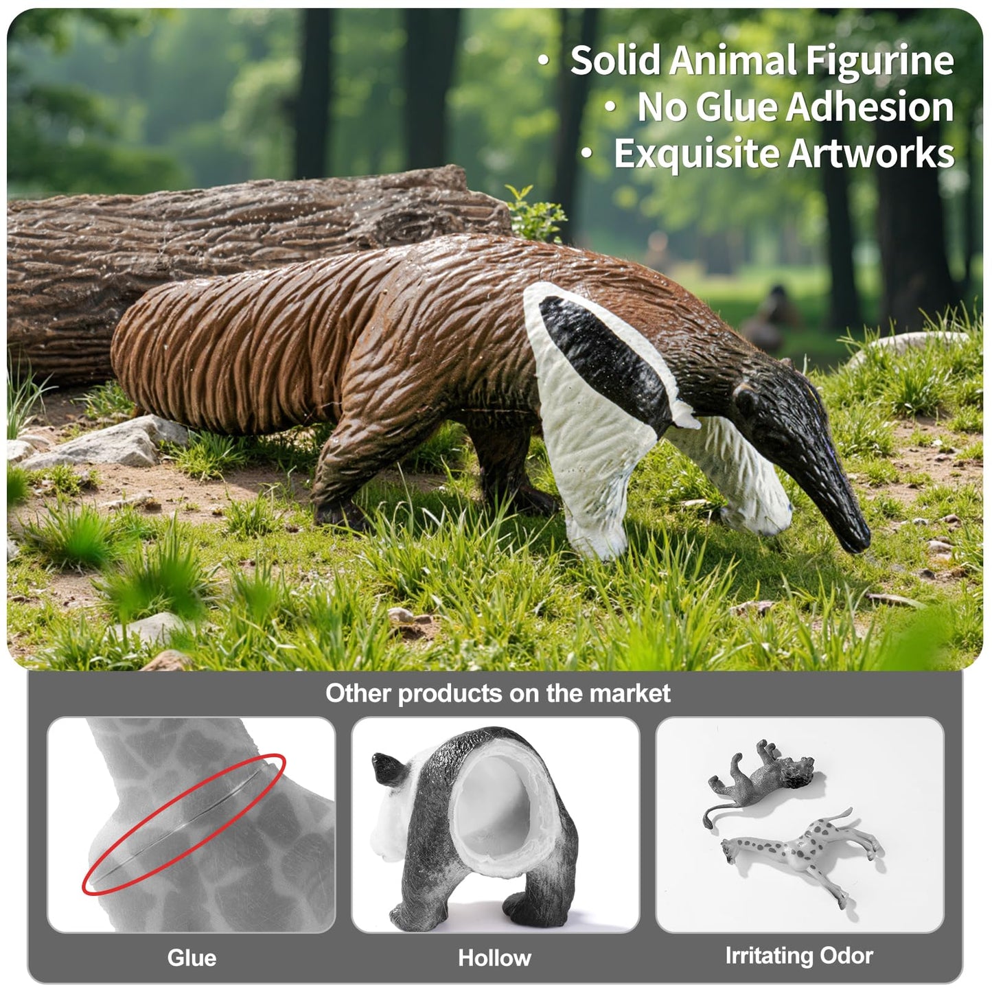 THINKBAY 12PCS Realistic Rainforest Animal Figures – Jungle Diorama & Learning Toys for Toddlers