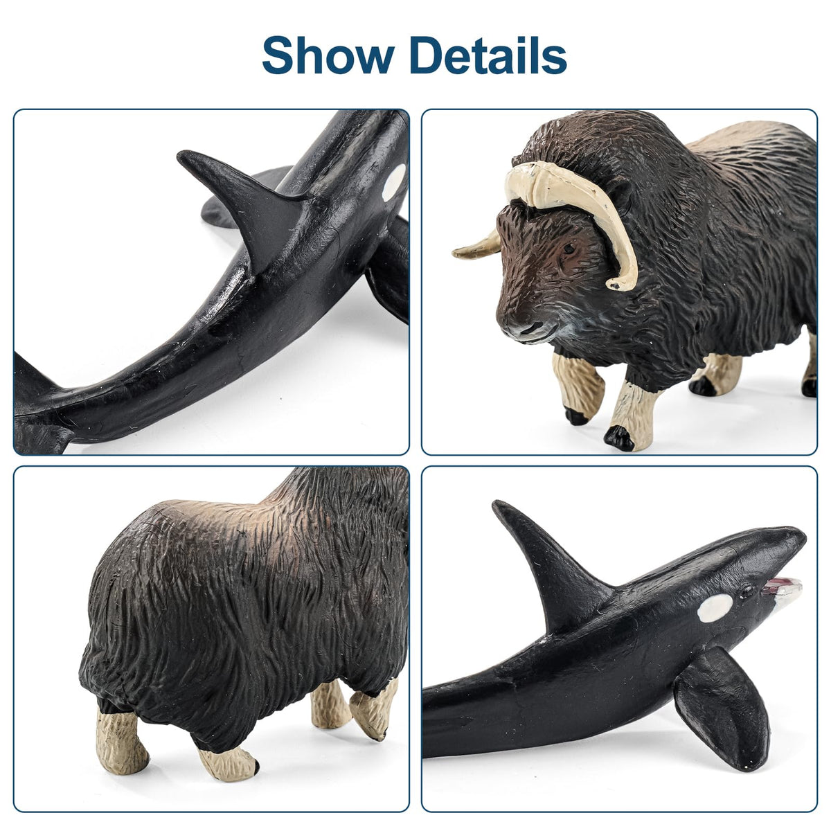THINKBAY 16-Piece Mini Arctic Animals Figurines Set – Polar Wildlife Toys for Kids