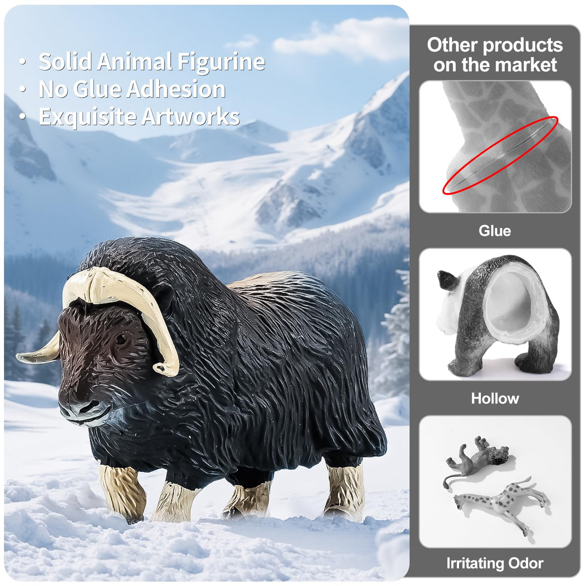 THINKBAY 16-Piece Mini Arctic Animals Figurines Set – Polar Wildlife Toys for Kids
