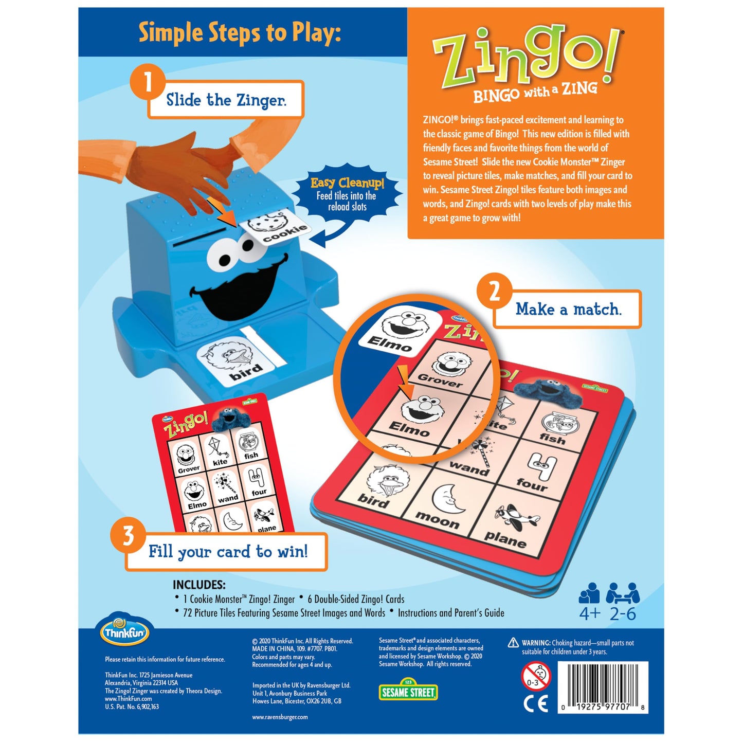 ThinkFun Sesame Street Zingo! Build Language Skills – Ages 4+