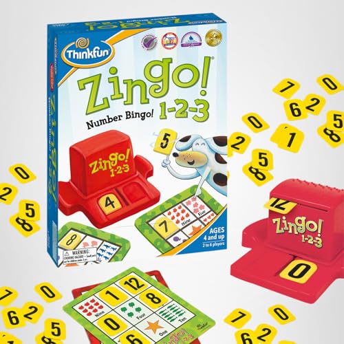 ThinkFun Zingo 1-2-3 - Fast-Paced Counting & Word Recognition Game