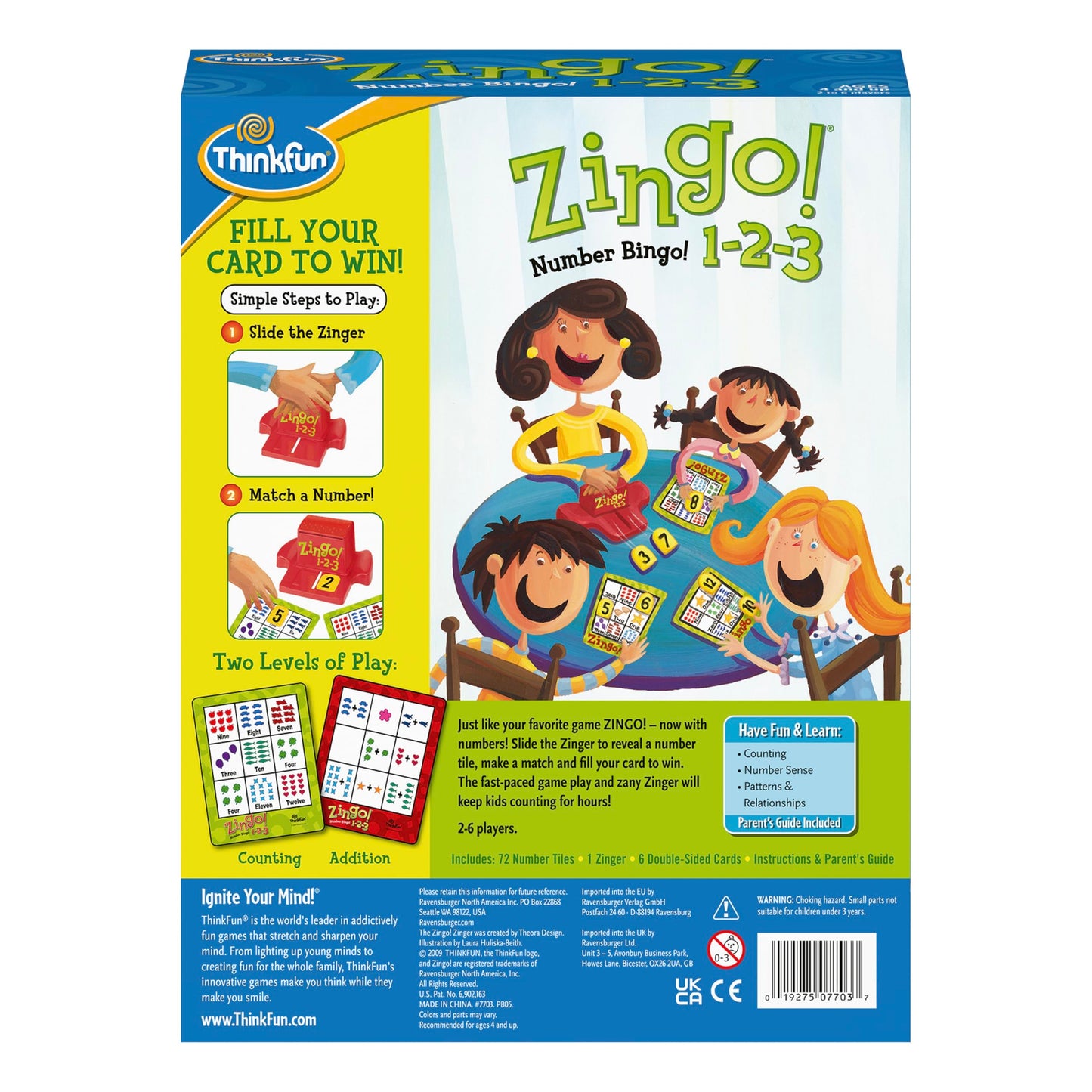 ThinkFun Zingo 1-2-3 - Fast-Paced Counting & Word Recognition Game