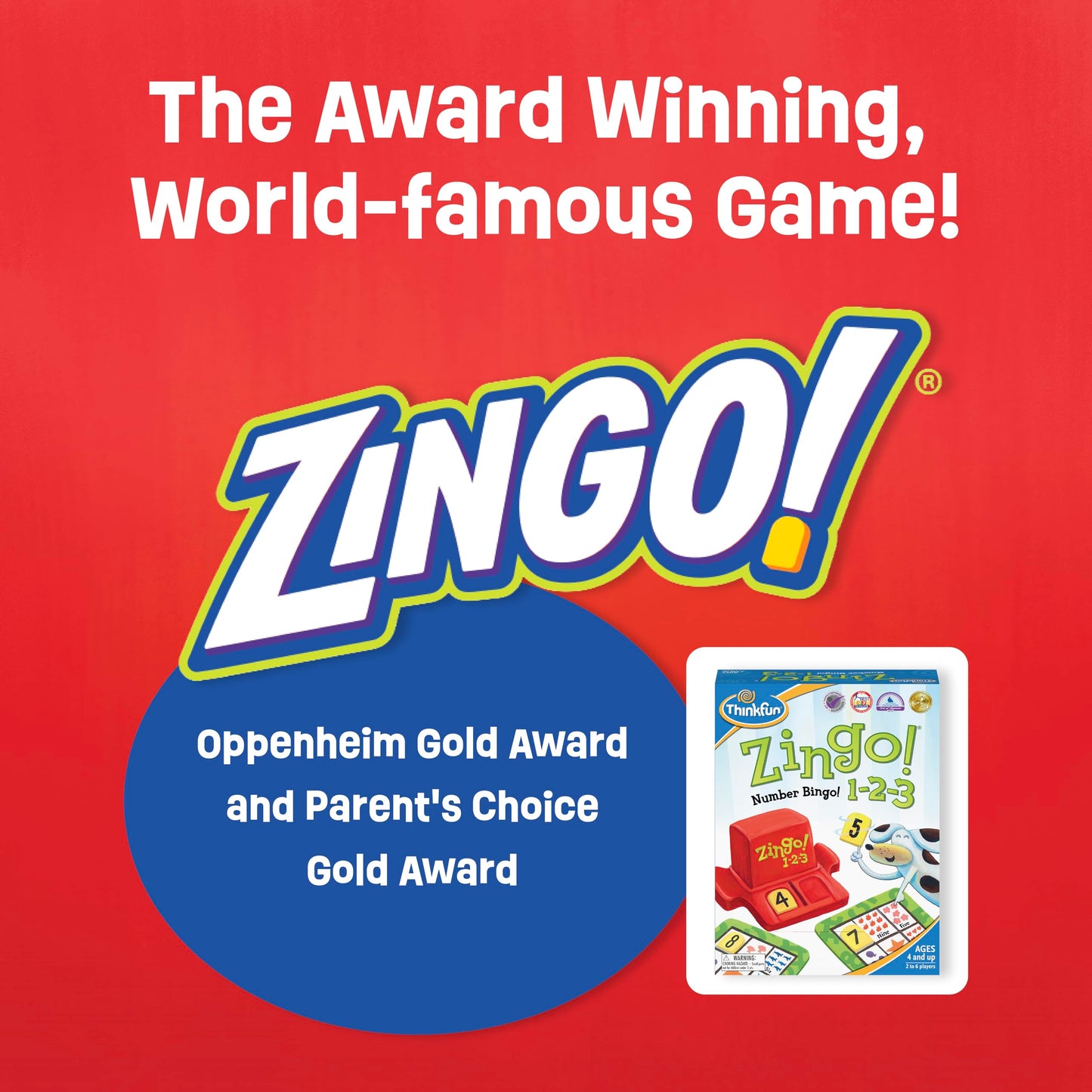 ThinkFun Zingo 1-2-3 - Fast-Paced Counting & Word Recognition Game