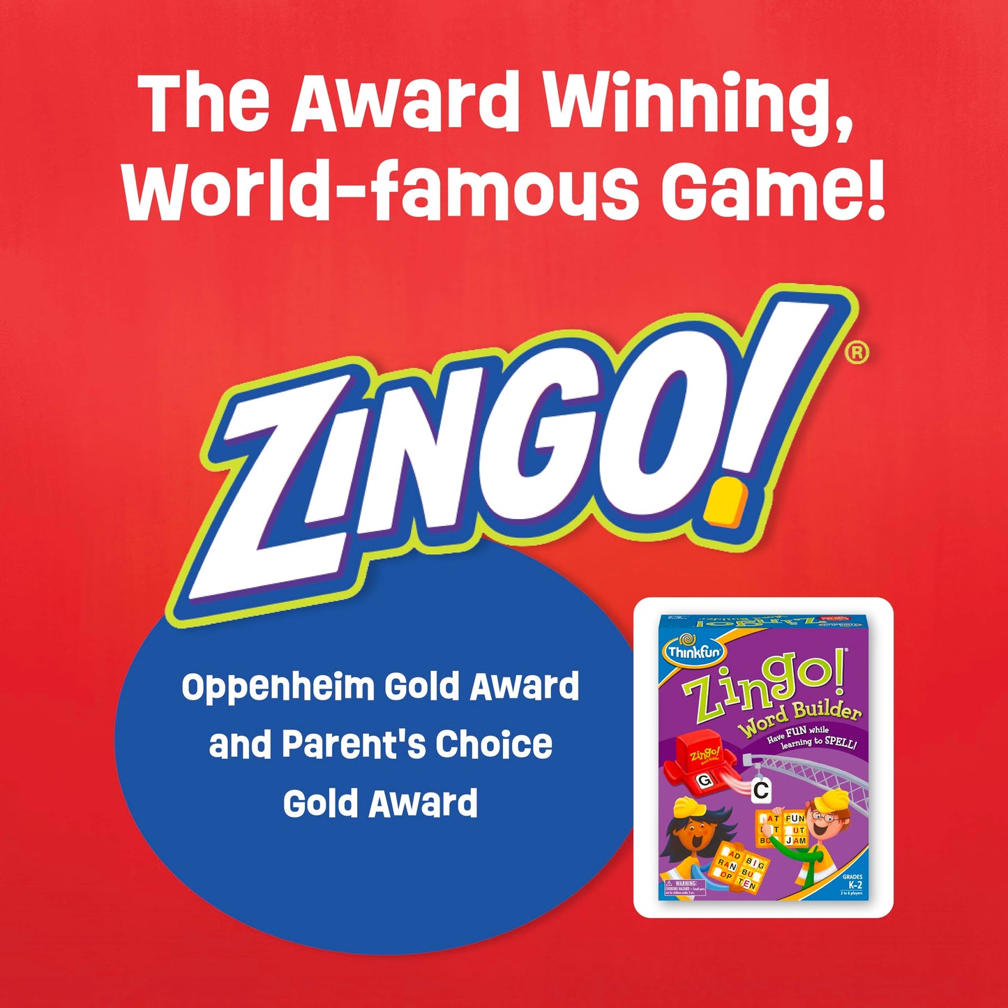ThinkFun Zingo Word Builder: Award-Winning Early Reading Game for Pre-Readers and Early Readers