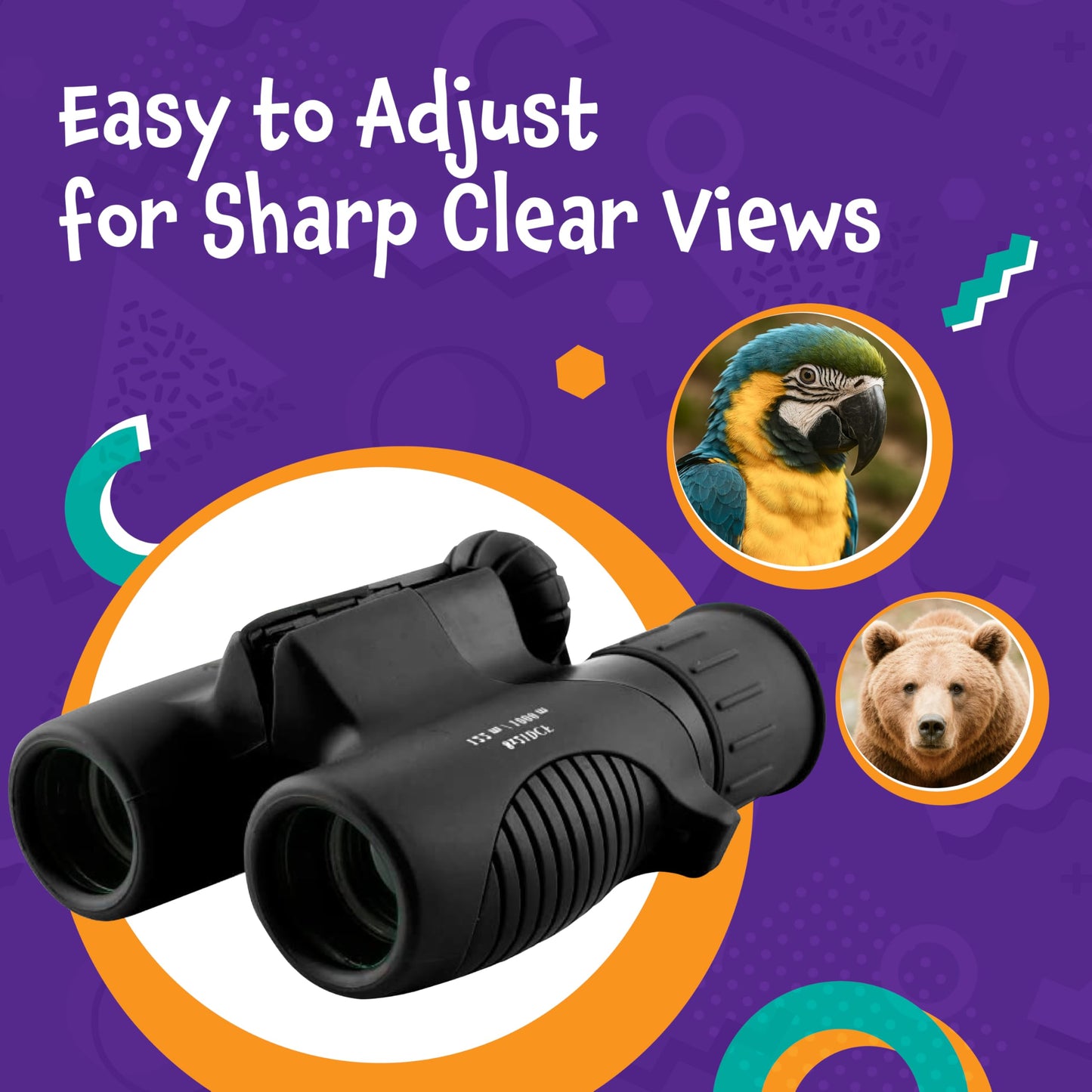 Think Peak Black Binoculars for Kids (Ages 3-12) – Compact 8x21 STEM Explorer