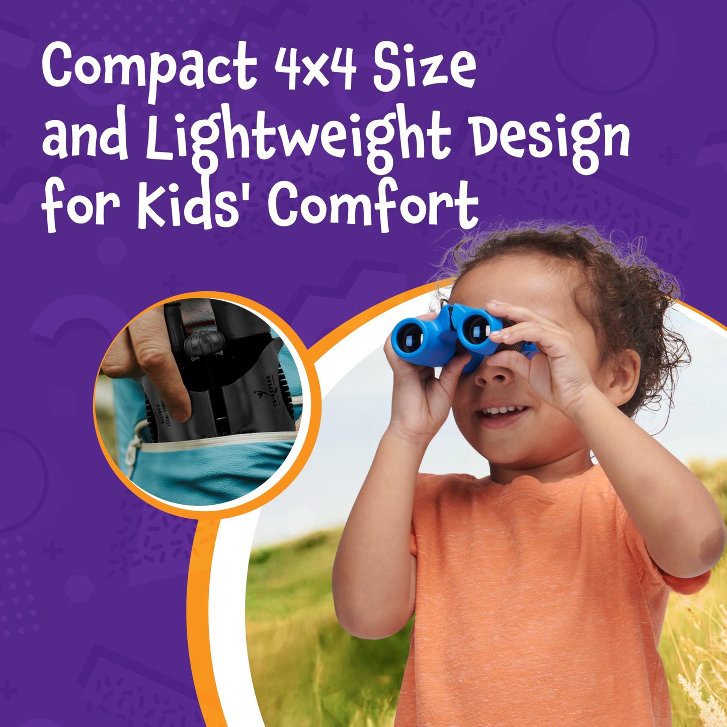 Think Peak Black Binoculars for Kids (Ages 3-12) – Compact 8x21 STEM Explorer