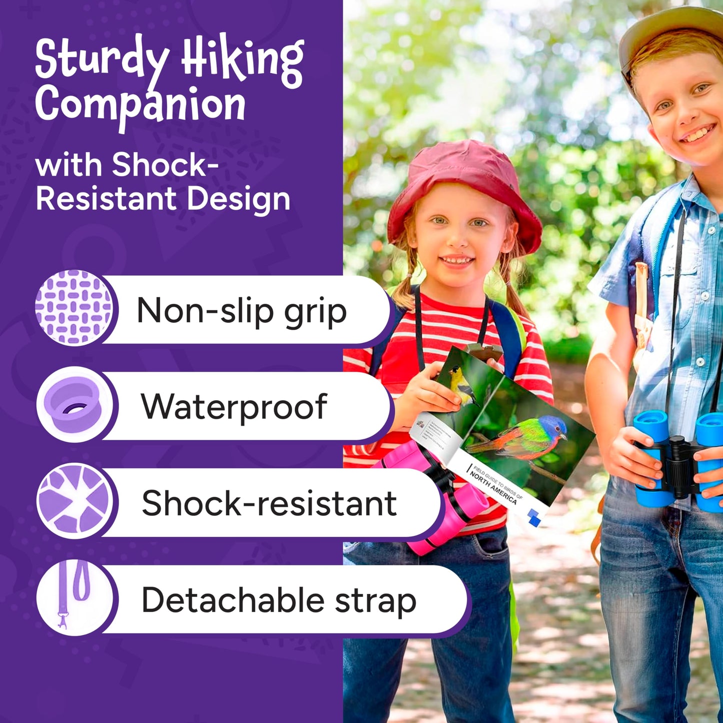 Think Peak Black Binoculars for Kids (Ages 3-12) – Compact 8x21 STEM Explorer