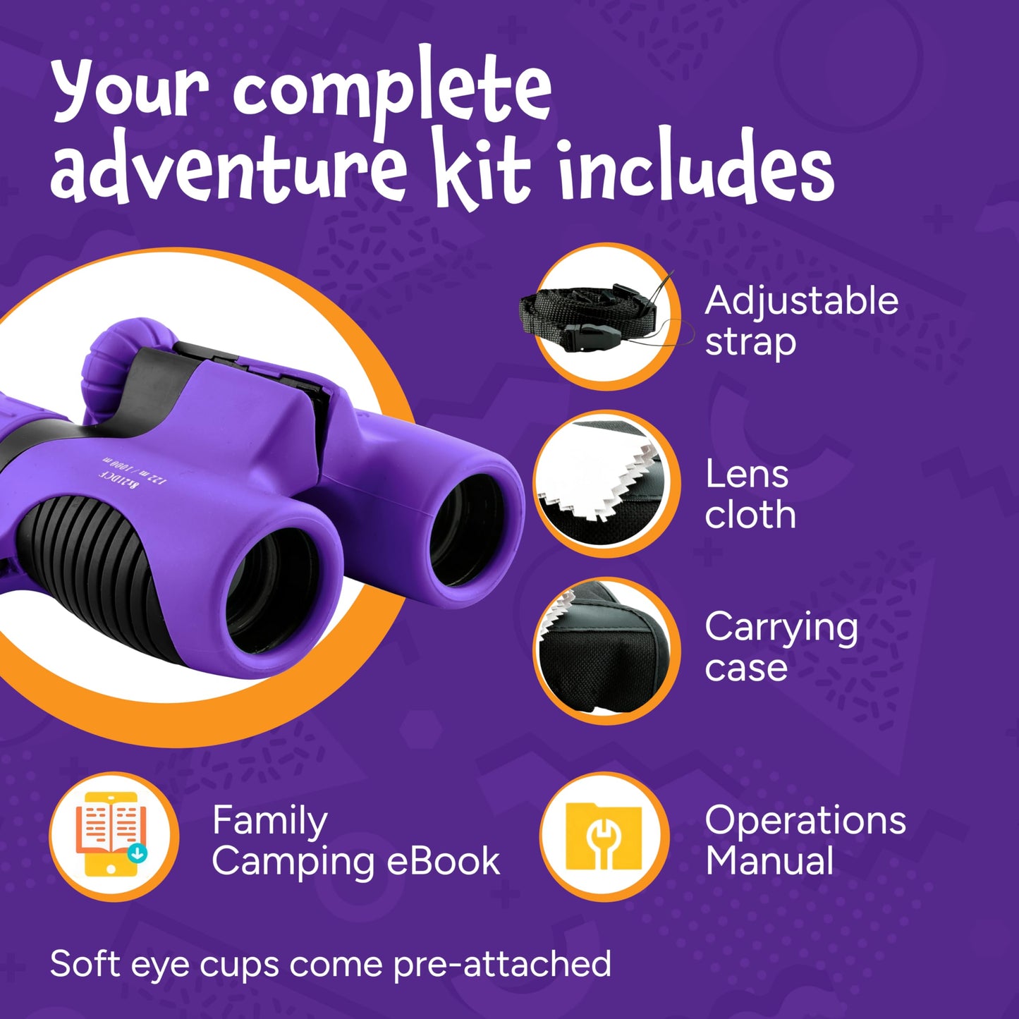 Think Peak Purple Binoculars for Kids – Compact 8x21 STEM Outdoor Explorer