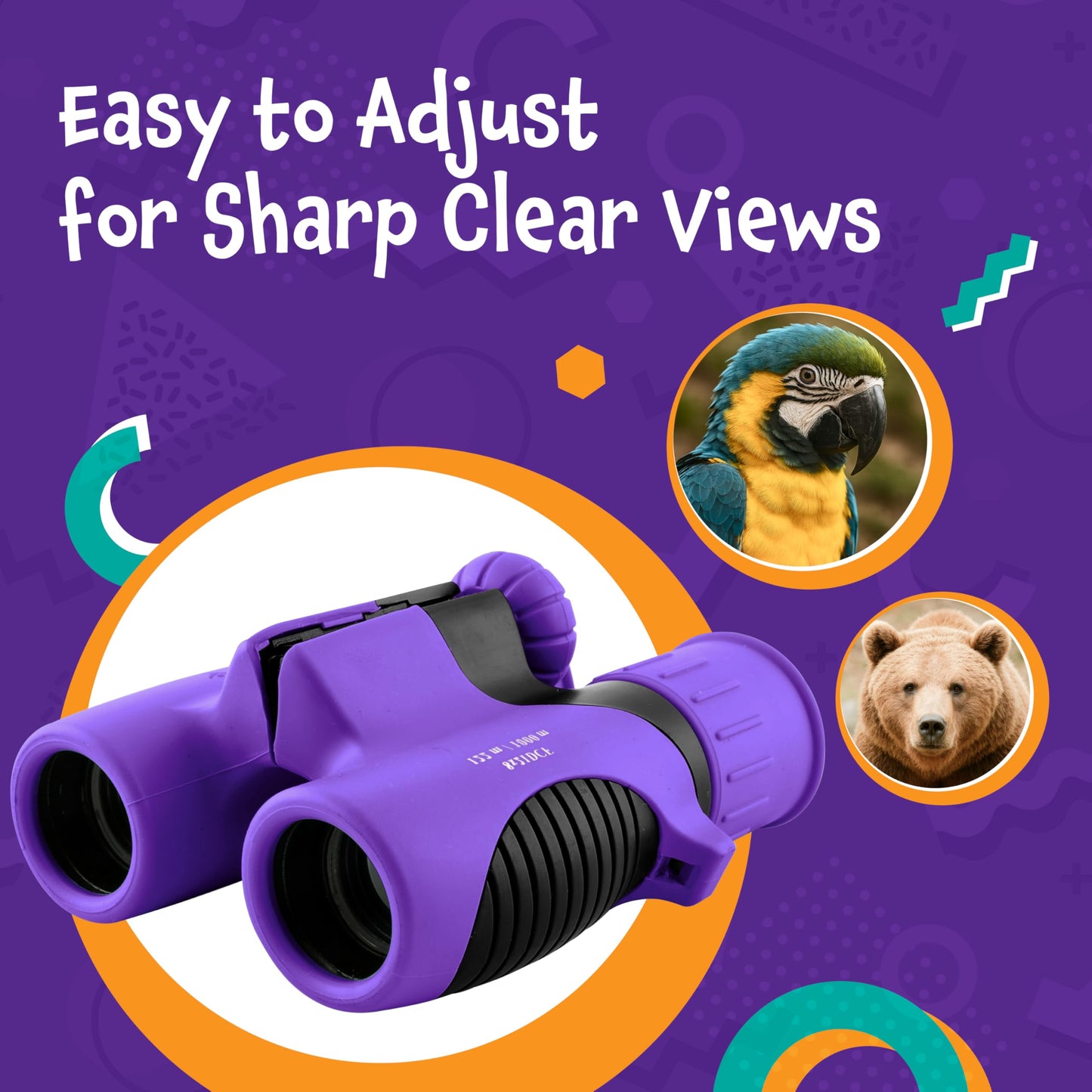 Think Peak Purple Binoculars for Kids – Compact 8x21 STEM Outdoor Explorer
