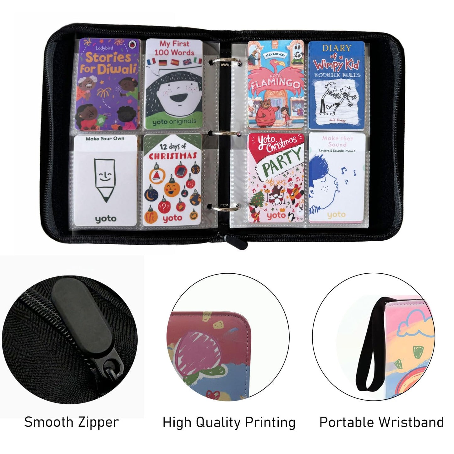 Thisness Rabbit Card Holder for Yoto Cards — 120 Card Capacity, Zippered Organizer