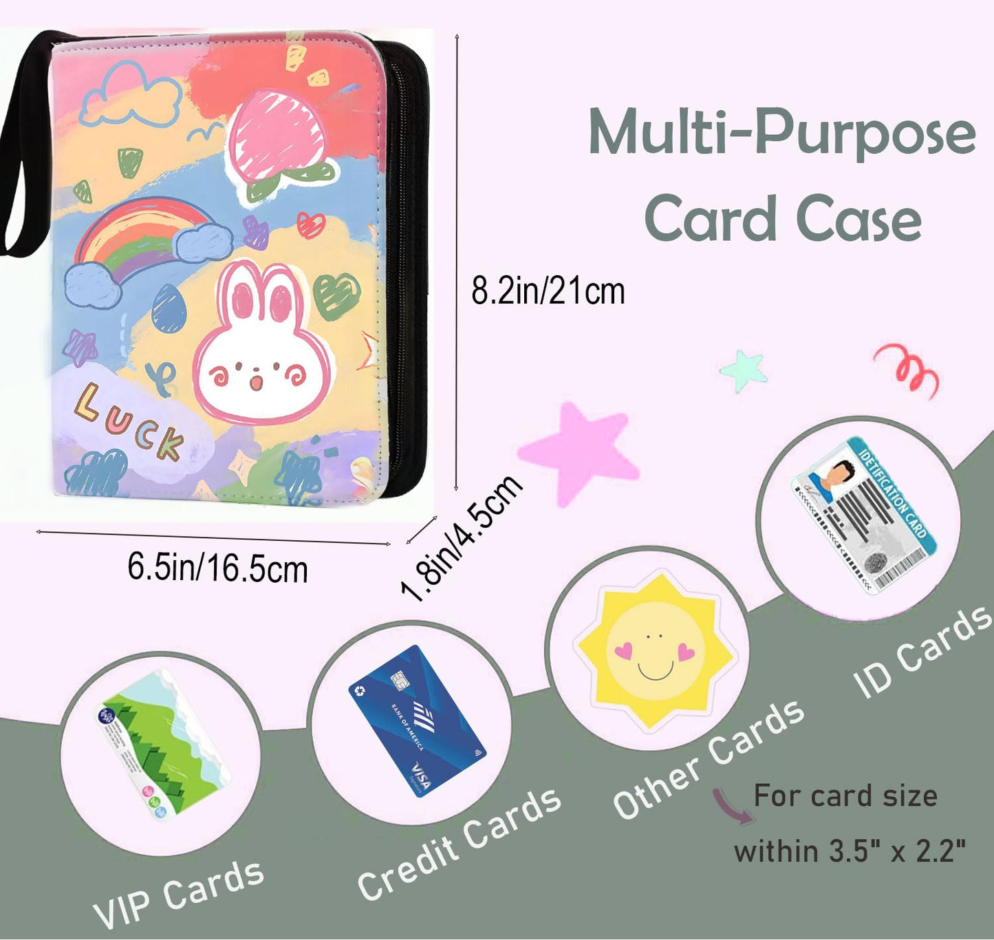 Thisness Rabbit Card Holder for Yoto Cards — 120 Card Capacity, Zippered Organizer