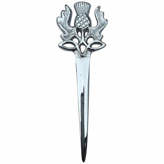 Thistle Crown Highland Scottish Men Kilt Pin Chrome Finish Kilt Pin