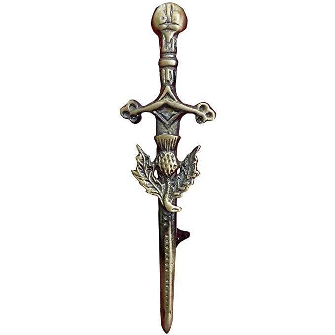 Thistle Sword Highland Scottish Kilt Pin Antique Finish Kilt Pin
