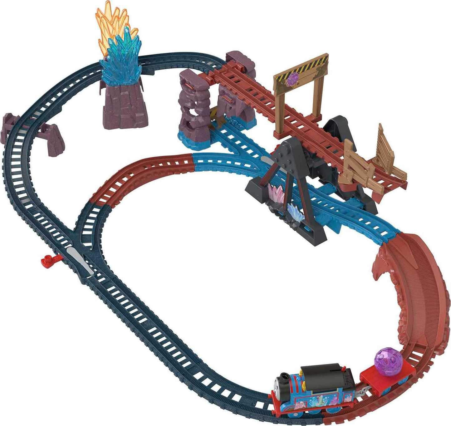 Thomas & Friends Crystal Caves Adventure Motorized Train Set – 8 ft Track & Tipping Bridge (Ages 3+)