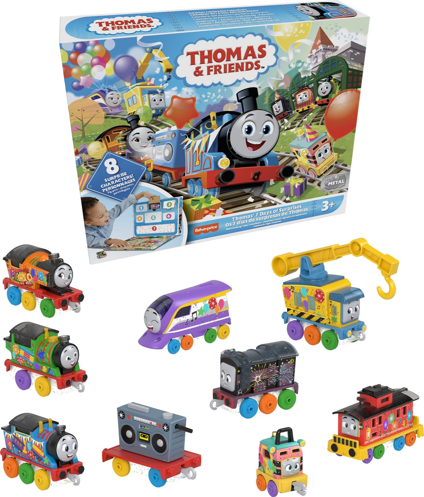 Thomas & Friends 7 Days of Surprises Gift Set – 10 Diecast Trains & Cargo for Kids 3+ (Amazon Exclusive)