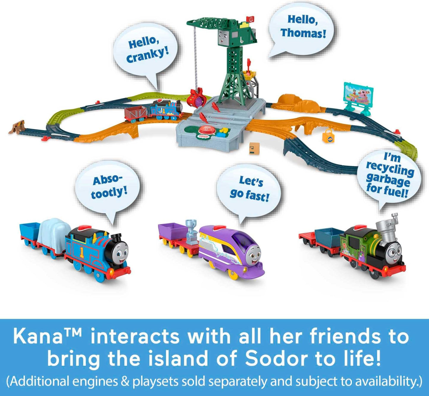 Thomas & Friends Kana Engine – Motorized Talking Train with Cargo Car (Ages 3+)