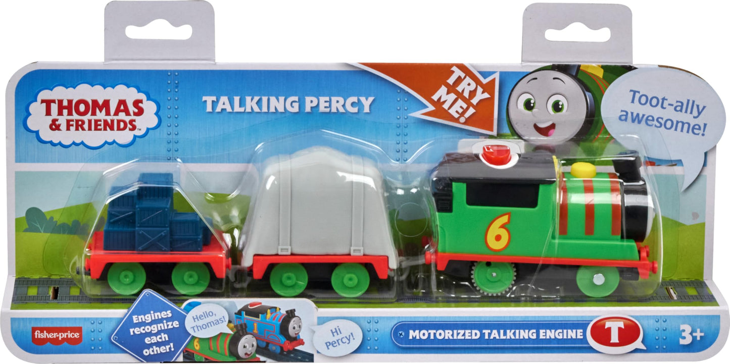 Thomas & Friends Percy Motorized Talking Train – Battery-Powered Engine with Sounds
