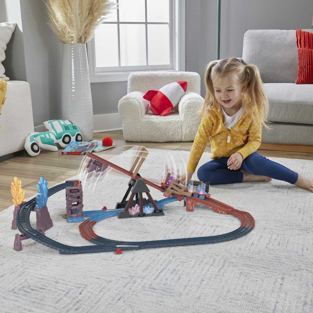 Thomas & Friends Crystal Caves Adventure Motorized Train Set – 8 ft Track & Tipping Bridge (Ages 3+)