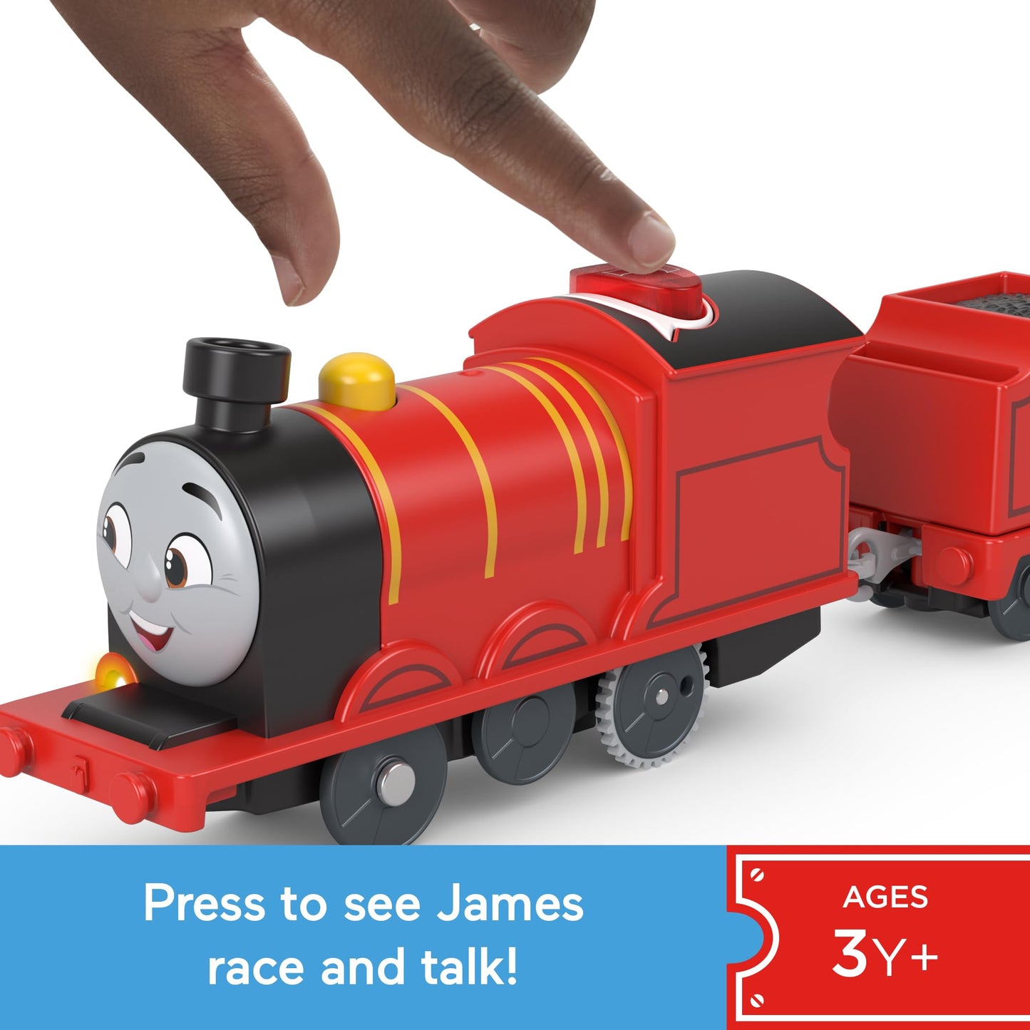 Thomas & Friends James Motorized Train – Talking Engine with Sounds for Pretend Play (Ages 3+)