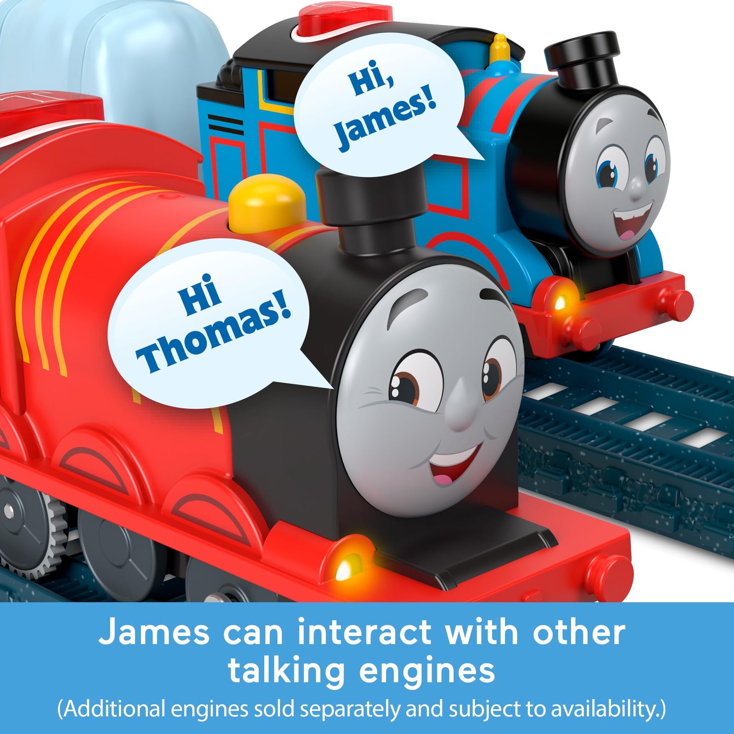 Thomas & Friends James Motorized Train – Talking Engine with Sounds for Pretend Play (Ages 3+)
