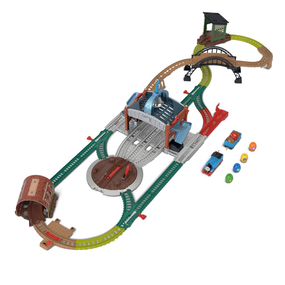 THOMAS & FRIENDS Load & Launch Barrel Delivery Set – Motorized Thomas Train & 18 ft Track