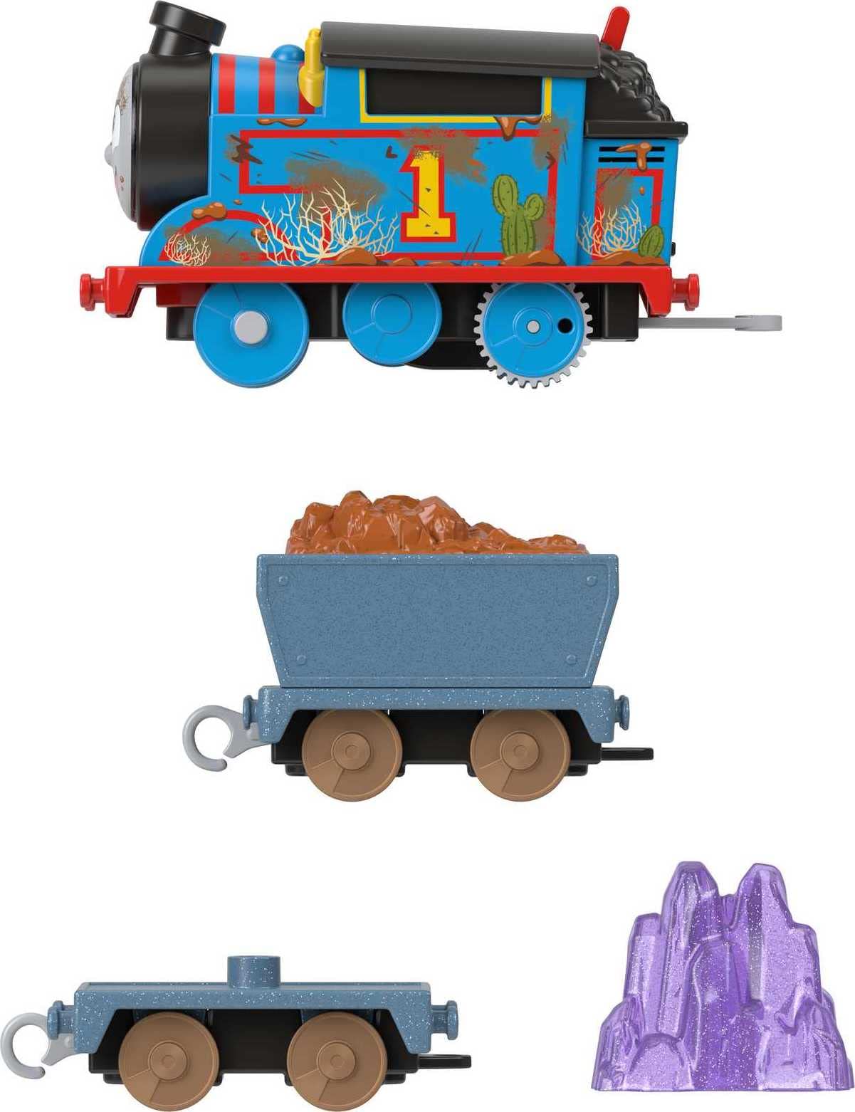 Thomas & Friends Crystal Caves Battery-Powered Train with Cargo – Preschool Engine, Ages 3+