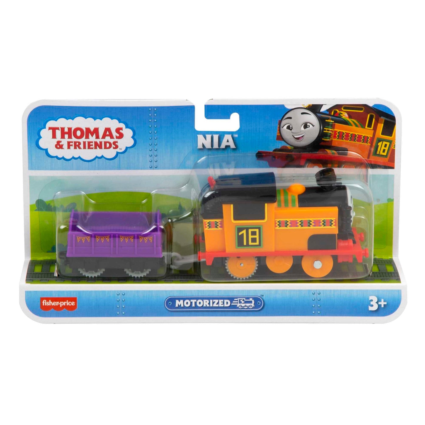 Thomas & Friends Nia Battery-Powered Engine with Cargo — Motorized Train for Pretend Play