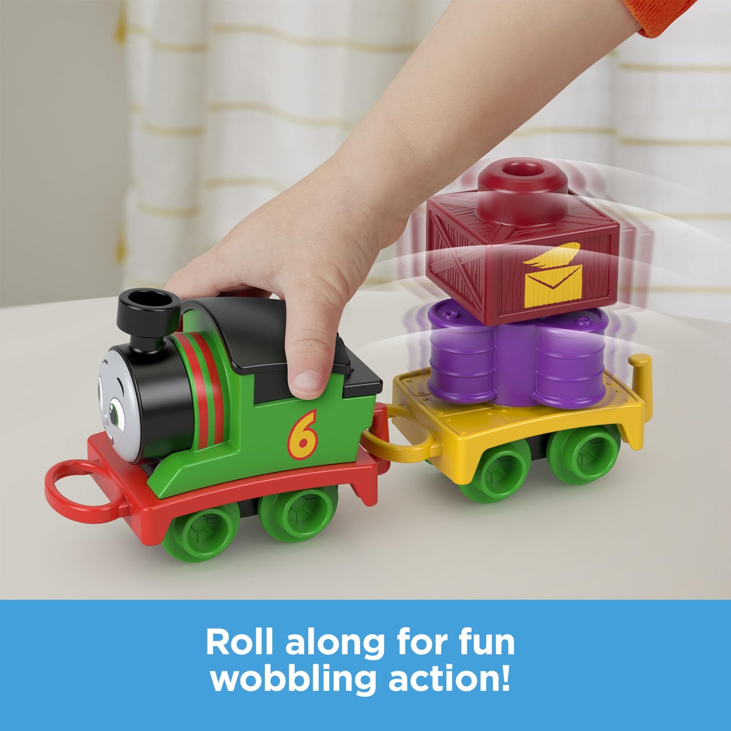 Thomas & Friends My First Percy Push-Along Train with Stacking Cargo – Toddler Toy for 18+ Months