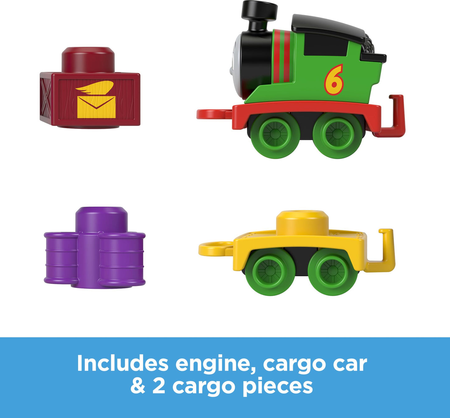 Thomas & Friends My First Percy Push-Along Train with Stacking Cargo – Toddler Toy for 18+ Months