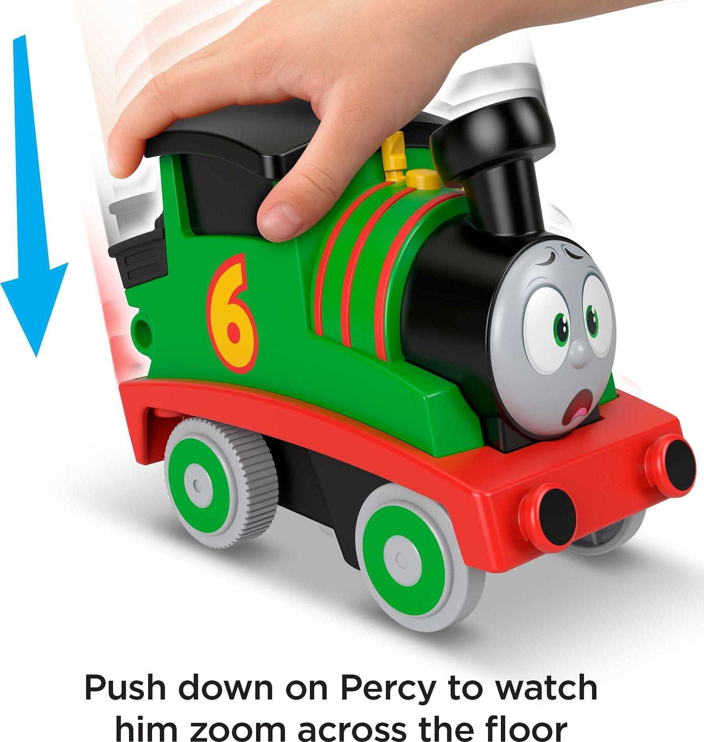 Thomas & Friends Press-n-Go Stunt Percy Engine — Off-Track Racing Toy for Toddlers & Preschoolers (Ages 2+)
