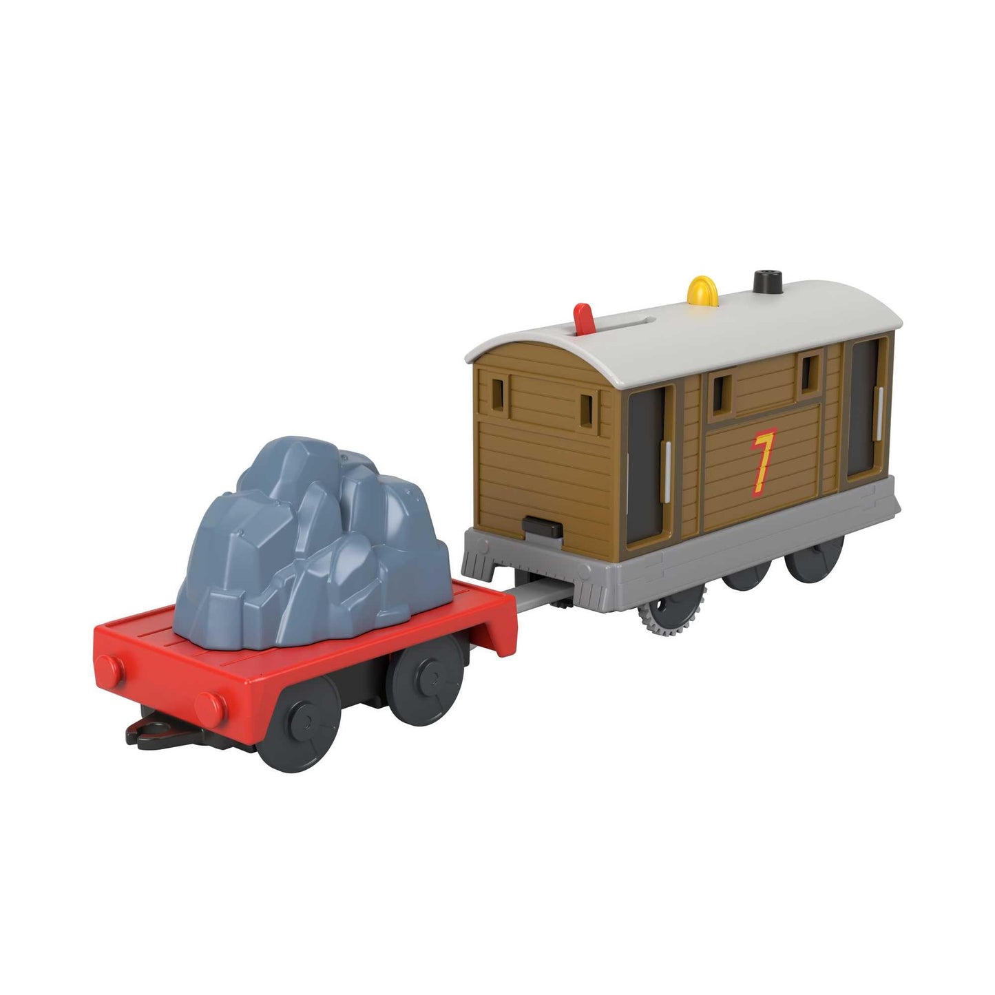 Thomas & Friends Toby Motorized Locomotive with Cargo Wagon – Battery Powered Toy Train (Ages 3+)