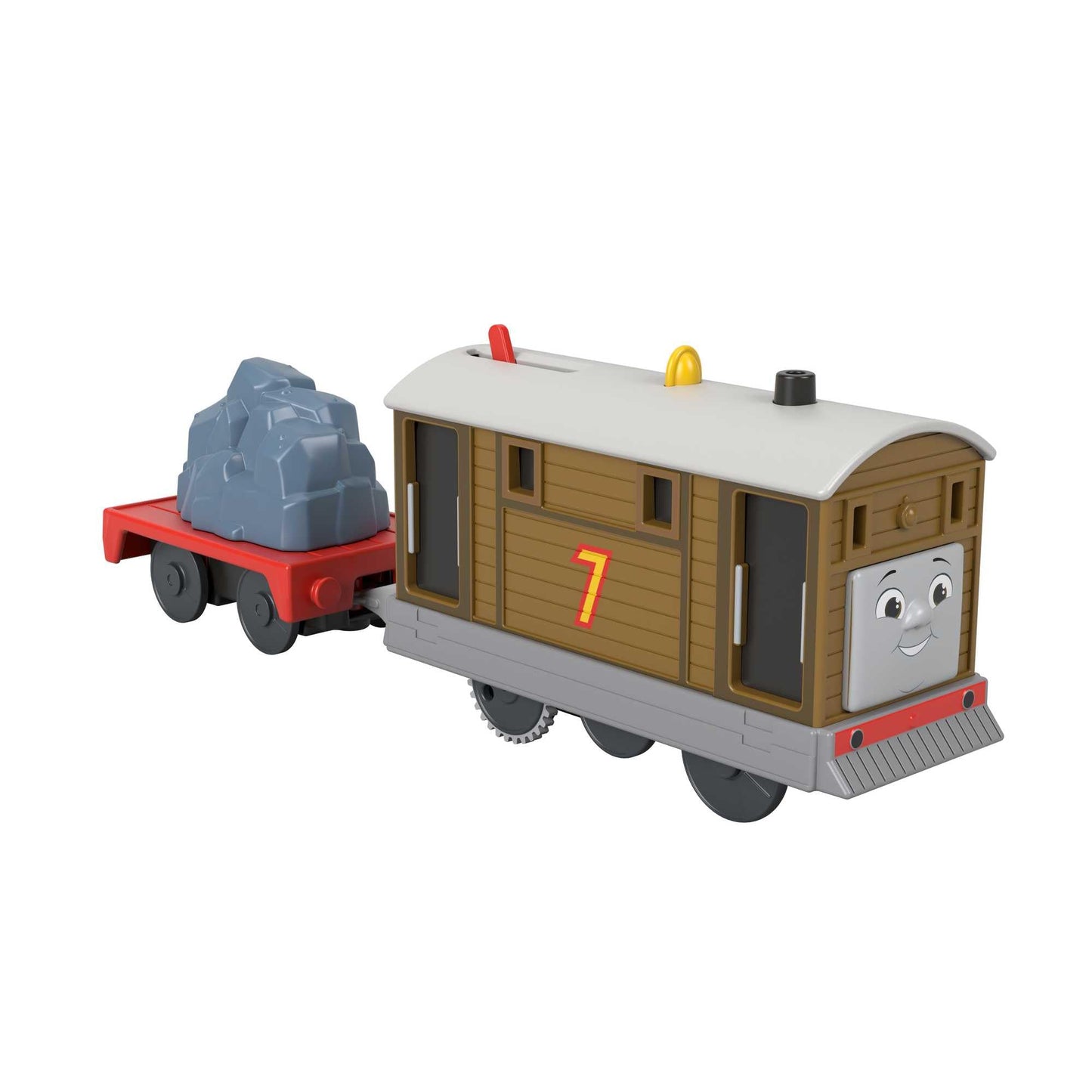 Thomas & Friends Toby Motorized Locomotive with Cargo Wagon – Battery Powered Toy Train (Ages 3+)