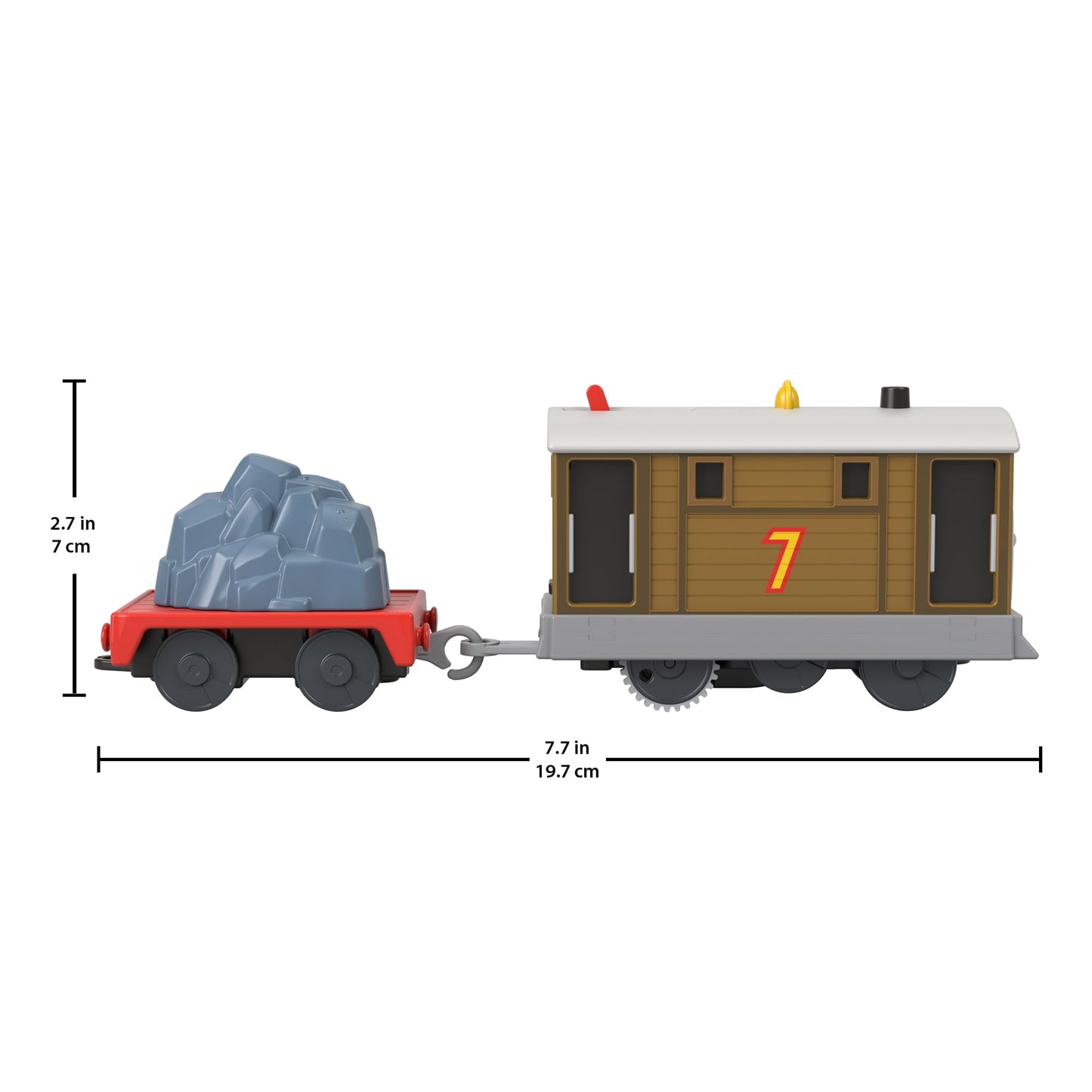Thomas & Friends Toby Motorized Locomotive with Cargo Wagon – Battery Powered Toy Train (Ages 3+)