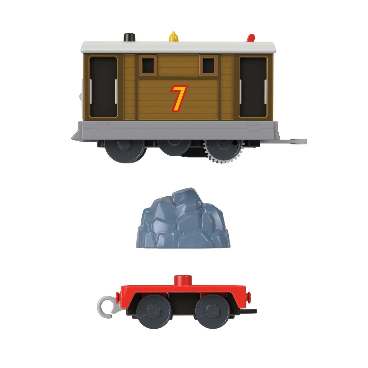 Thomas & Friends Toby Motorized Locomotive with Cargo Wagon – Battery Powered Toy Train (Ages 3+)