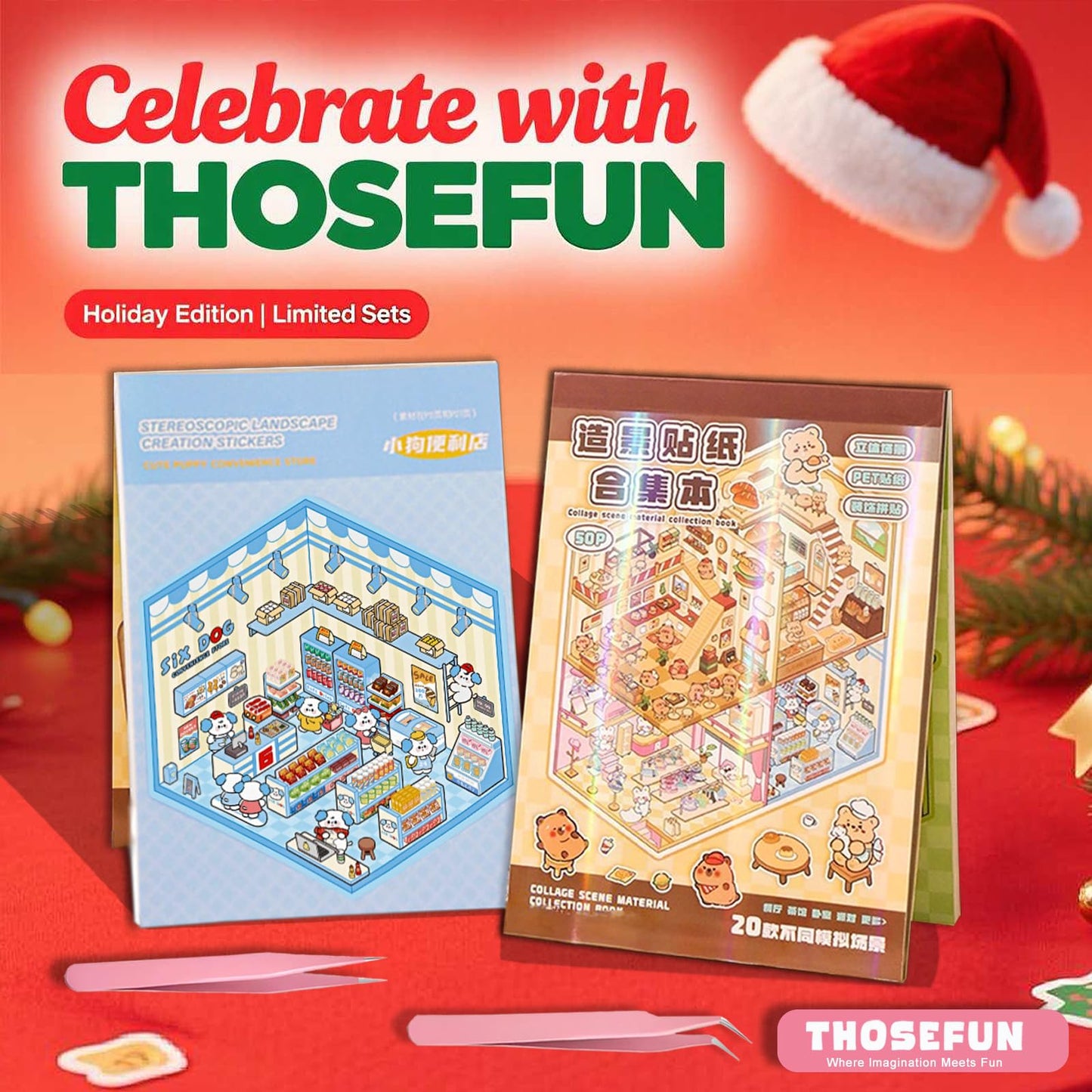 THOSEFUN 3D Sticker Scene Book for Adults – DIY House Room Landscapes