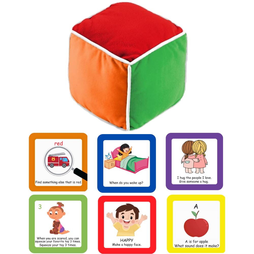Thought-Spot Play & Learn Cube | Roll & Learn for Toddlers | Colors, Numbers, Letters & Emotions