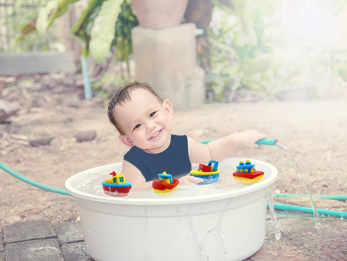 3 Bees & Me Magnetic Boat Bath Toys – 4-in-1 Bath Set for Toddlers & Kids