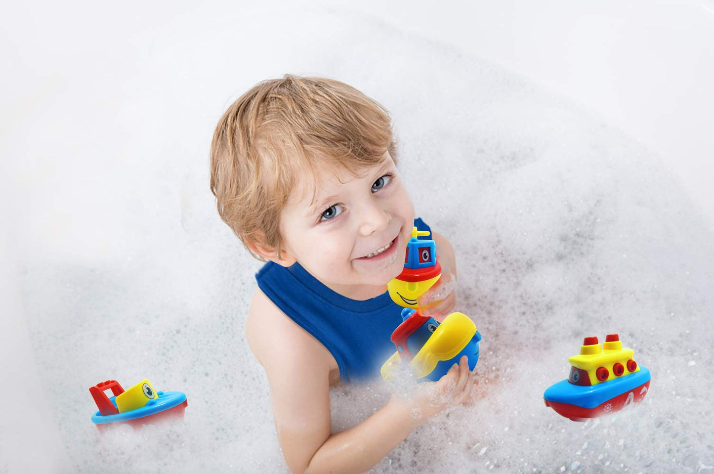 3 Bees & Me Magnetic Boat Bath Toys – 4-in-1 Bath Set for Toddlers & Kids