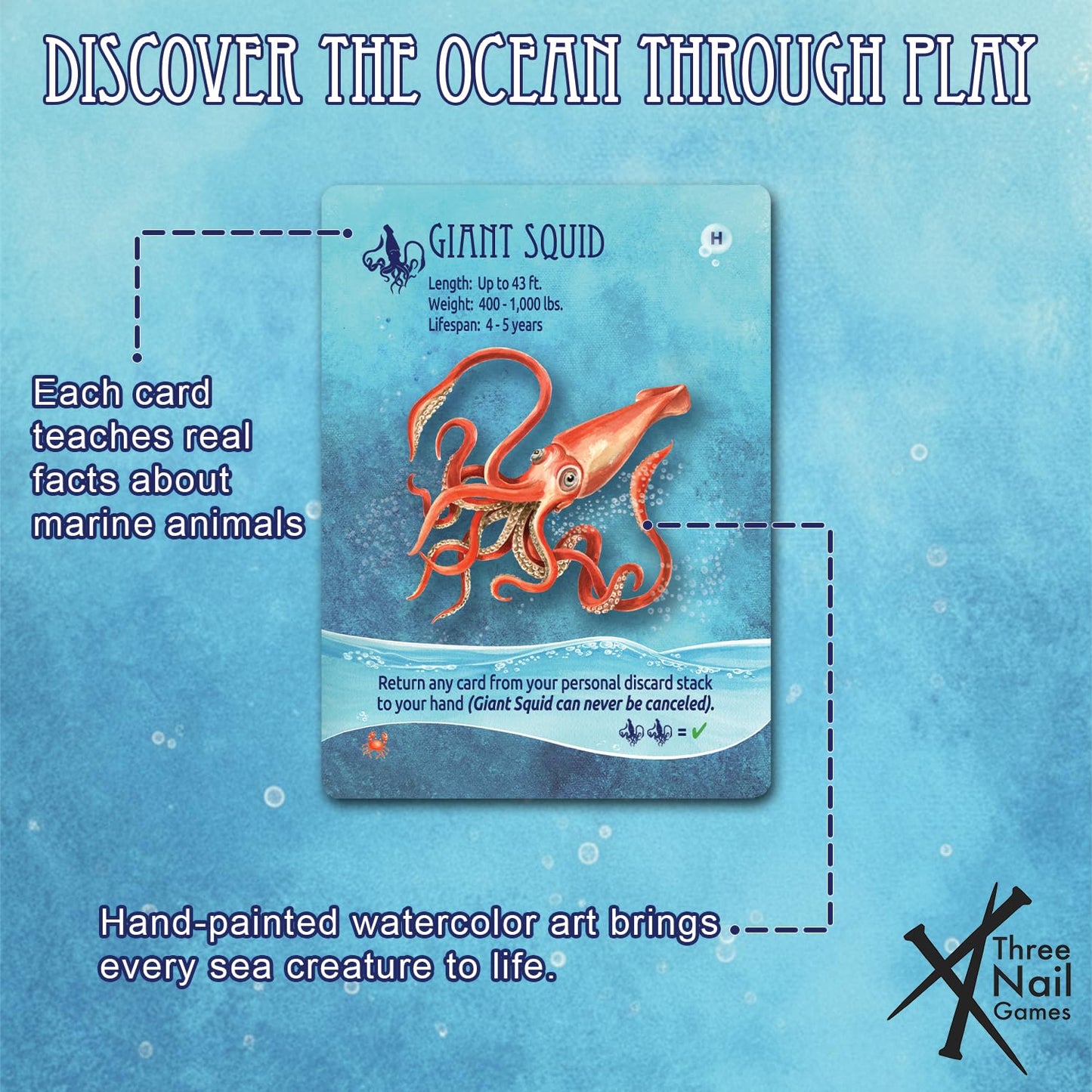 Three Nail Games Go for The Krill — Quick-Play Ocean Adventure Card Game for Family, Travel & Parties