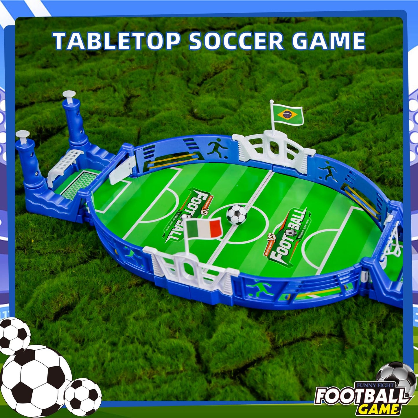 3 otters Mini Soccer Board Game – Family Foosball Tabletop for Kids & Adults