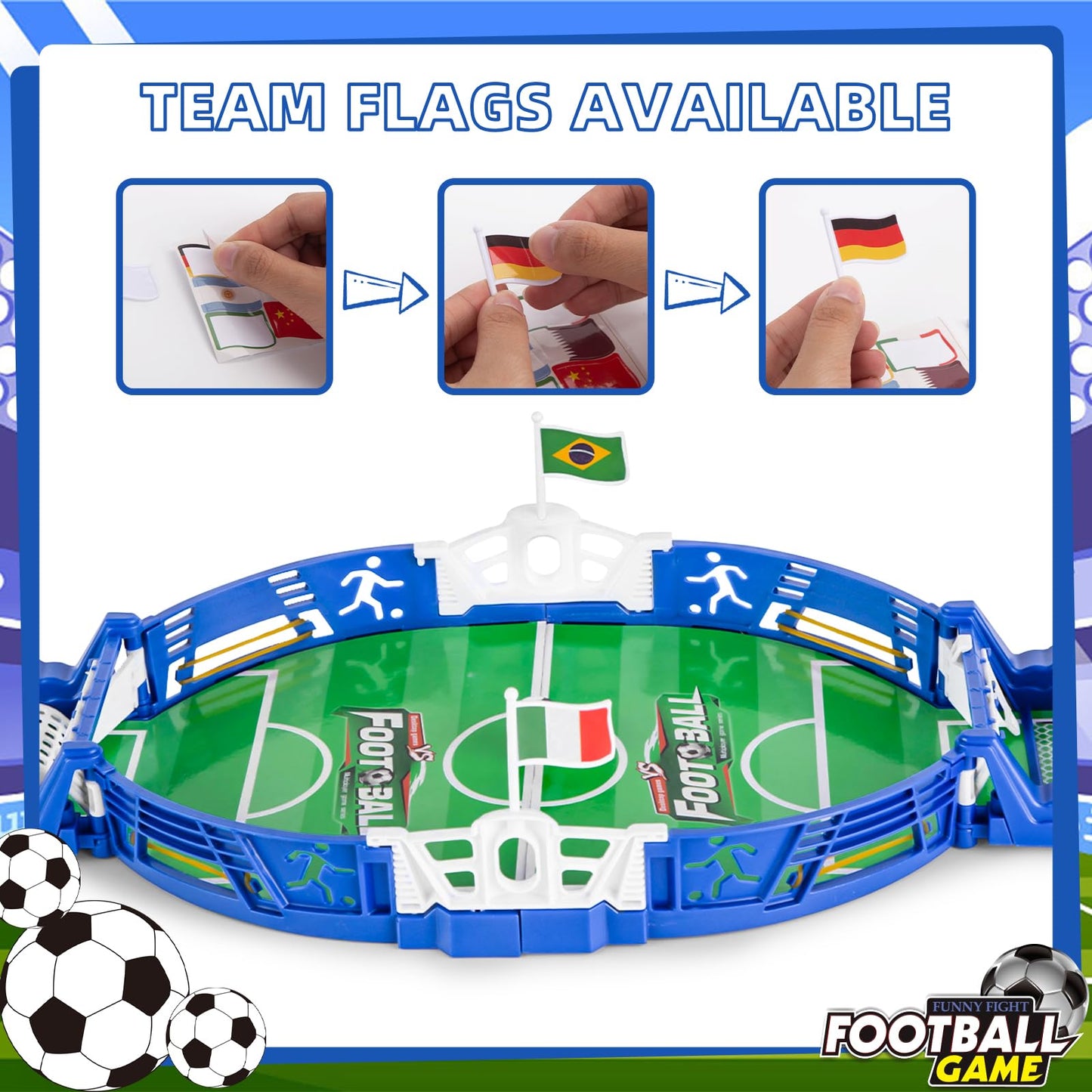 3 otters Mini Soccer Board Game – Family Foosball Tabletop for Kids & Adults