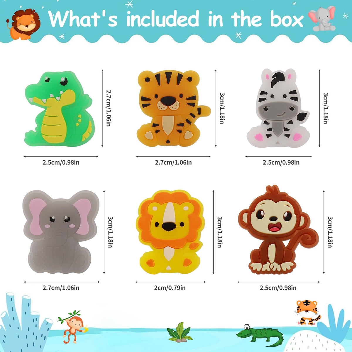 Threelf Jungle Safari Animal Finger Lights – 24 LED Ring Party Favors